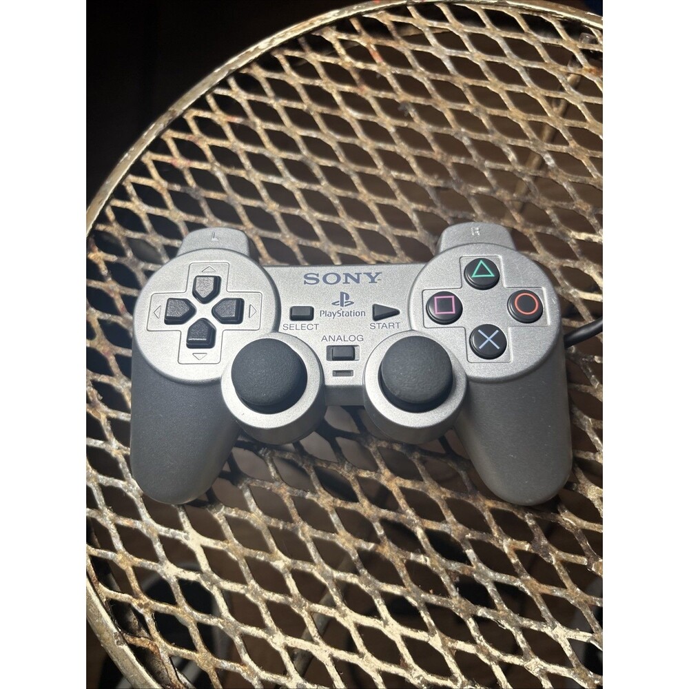 Sony PS2 SILVER Wired Controller OEM DualShock PlayStation 2 AUTHENTIC